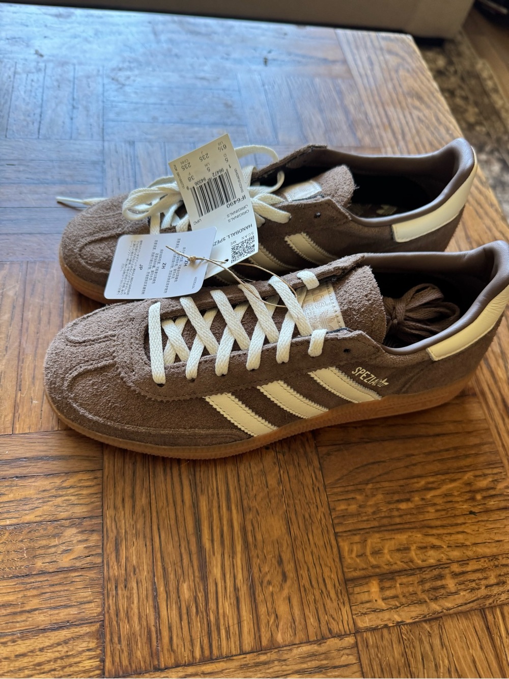 New Adidas Spezial Women’s Brown Suede Sneakers in Earth Strata in size 6.5 - Picture 5 of 6
